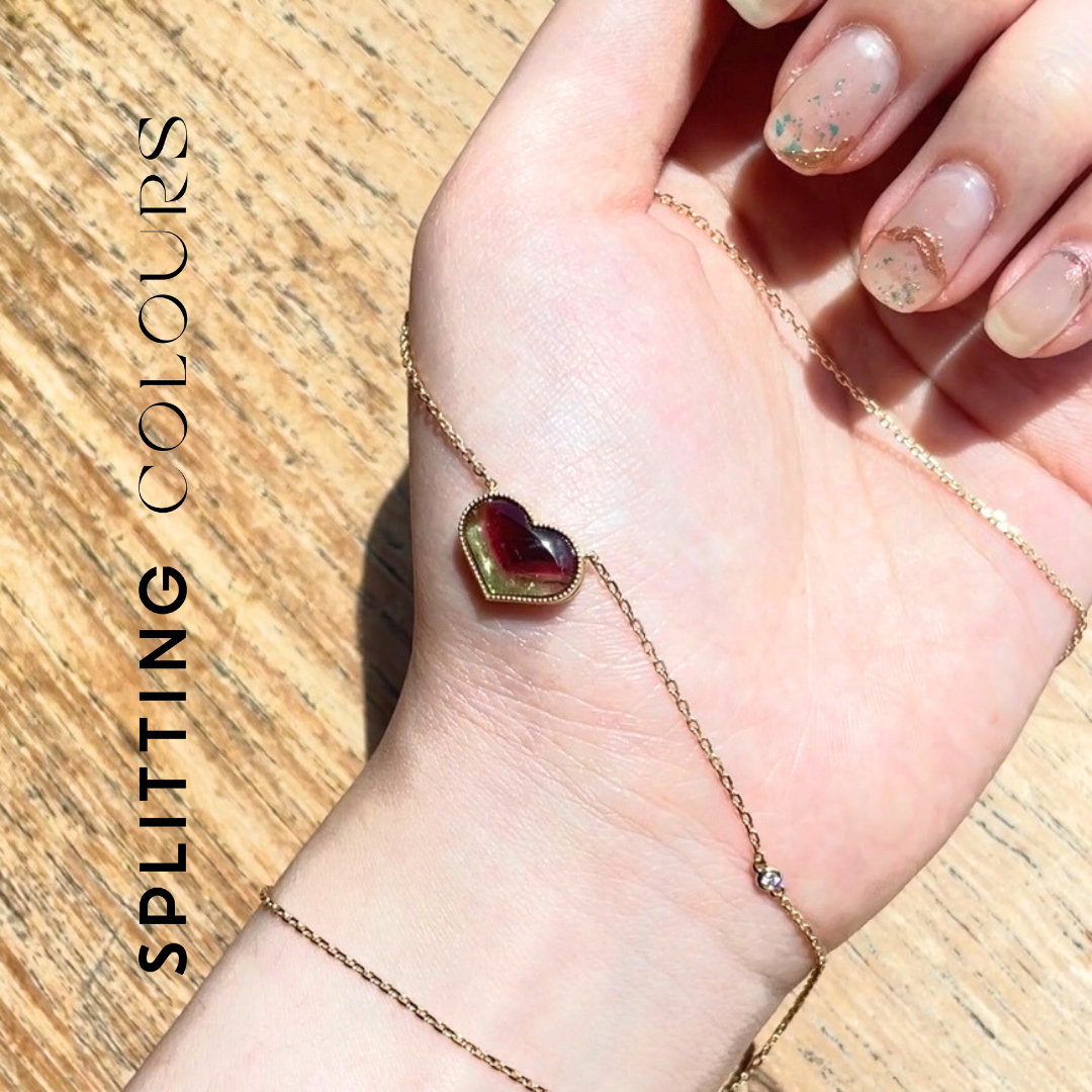 The Slice Necklace - 2.97ct Watermelon Tourmaline with Diamonds