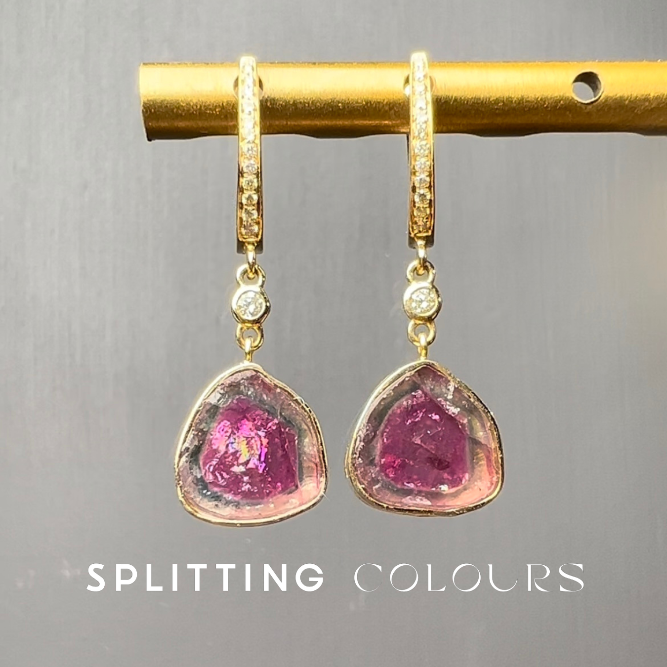 The Slice Earrings - 6.01ct Watermelon Tourmaline