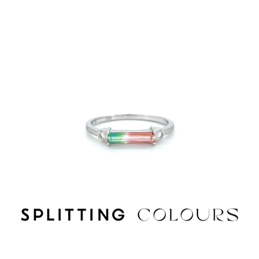 The Classic Ring - 0.35ct Watermelon Tourmaline With Diamonds