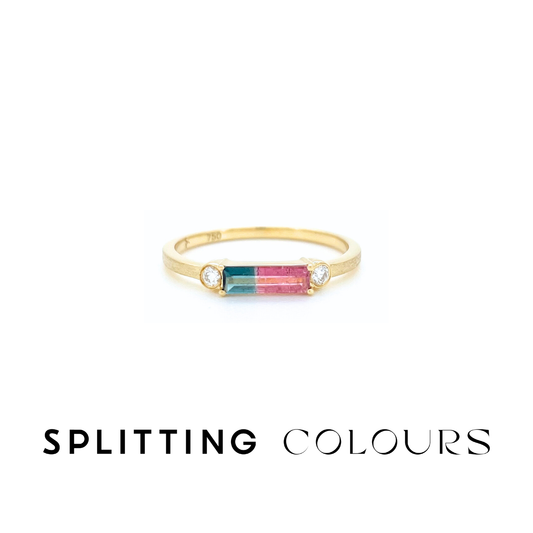 The Classic Ring - 0.23ct Watermelon Tourmaline With Diamonds