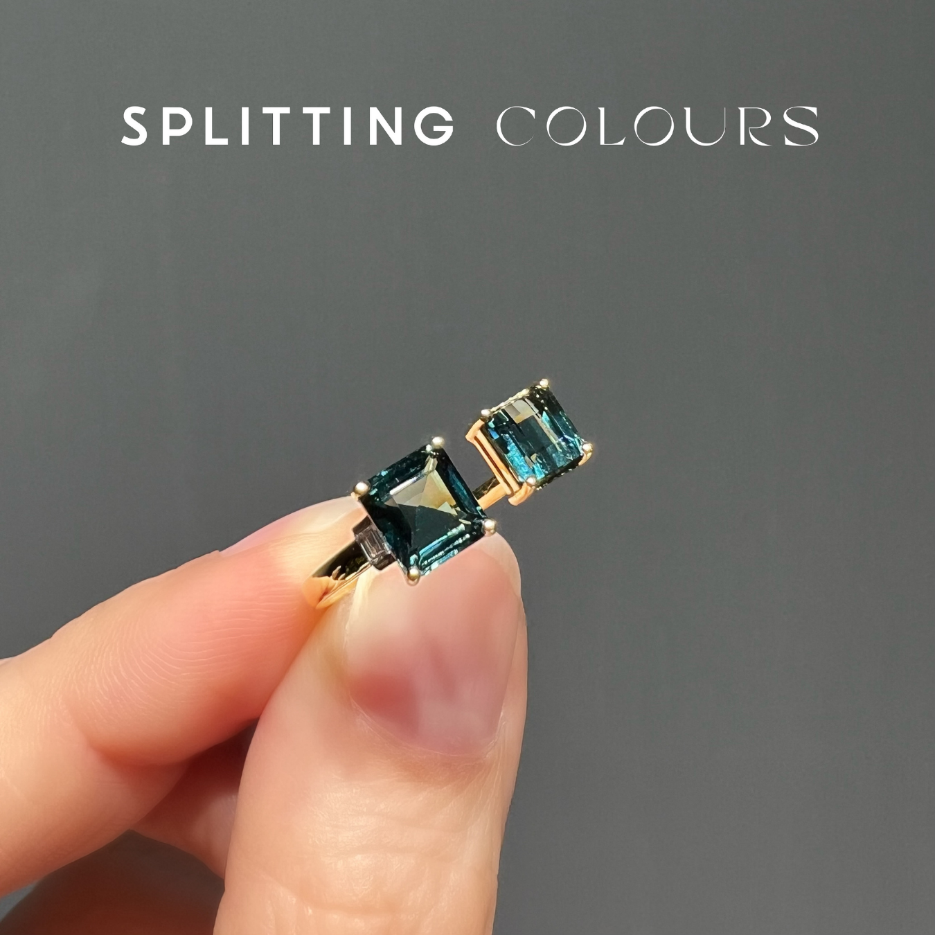 The Satellite Ring – 1.64ct Indicolite Tourmalines