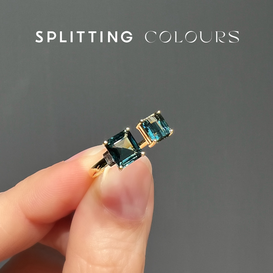 The Satellite Ring – 1.64ct Indicolite Tourmalines