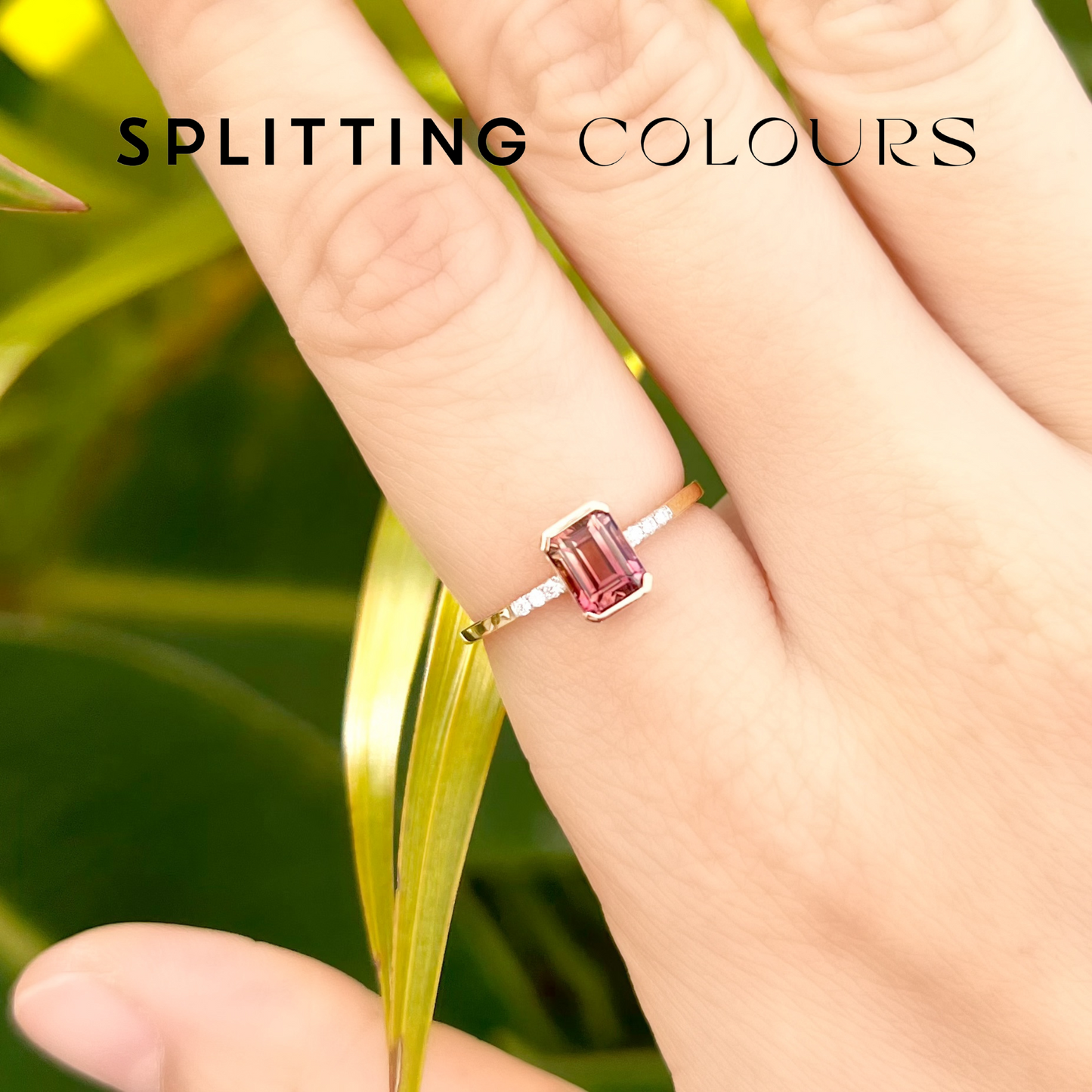 The Fusion Ring - 0.90ct Pink Gradient Tourmaline with Diamonds