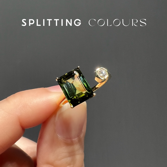 The Satellite Ring – 2.72ct Fern Green Gradient Tourmaline