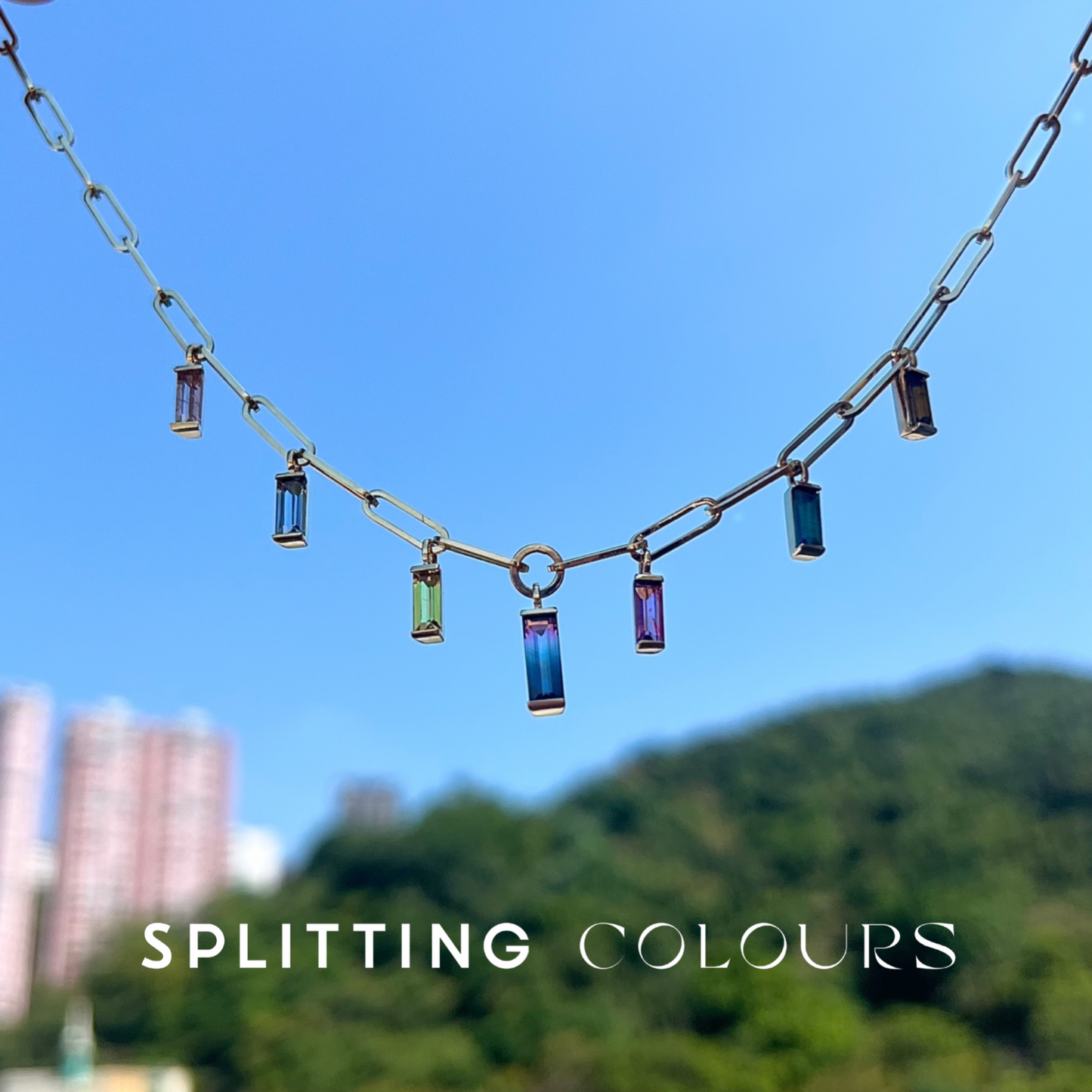 The Rainbow Paperclip Chain Necklace - 3.84ct Multi-Colour Tourmaline
