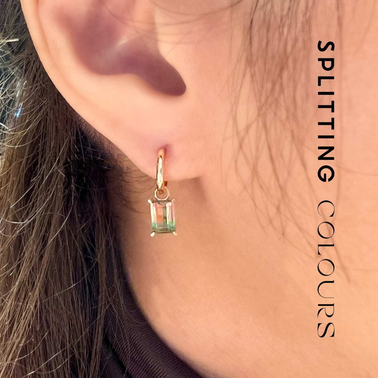 The Fusion Earrings - 1.55ct Watermelon Tourmaline