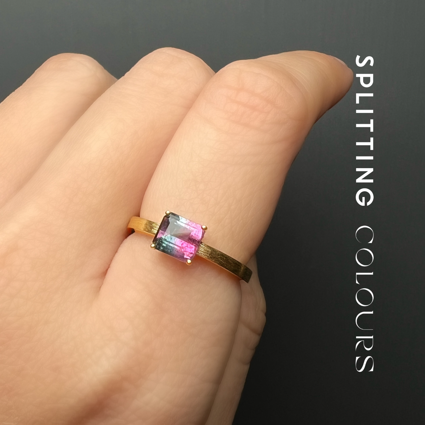 The Classic Ring - 0.79ct Bubblegum Pink & Porpoise Tourmaline
