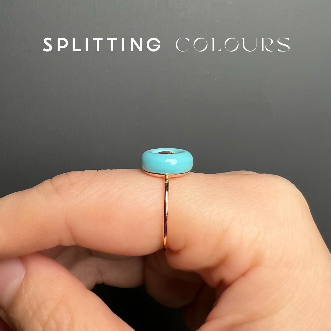 The Cyclone Ring - 0.56ct Rosa Pink Tourmaline in Turquoise
