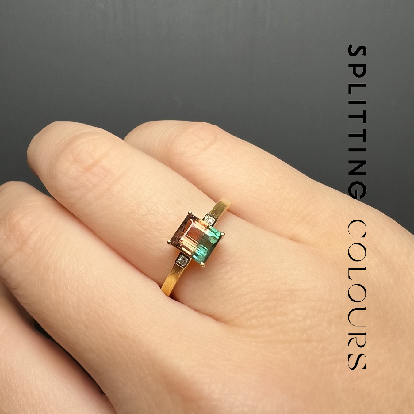 The Classic Ring - 1.02ct Watermelon Tourmaline with Diamonds