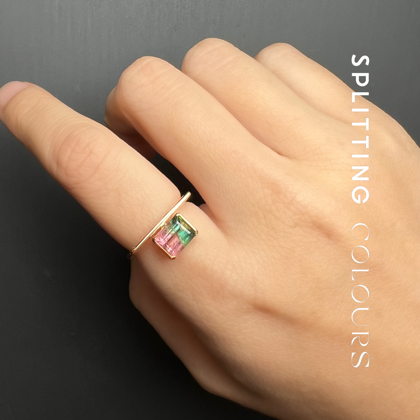 The Flat Corner Ring - 1.49ct Watermelon Tourmaline