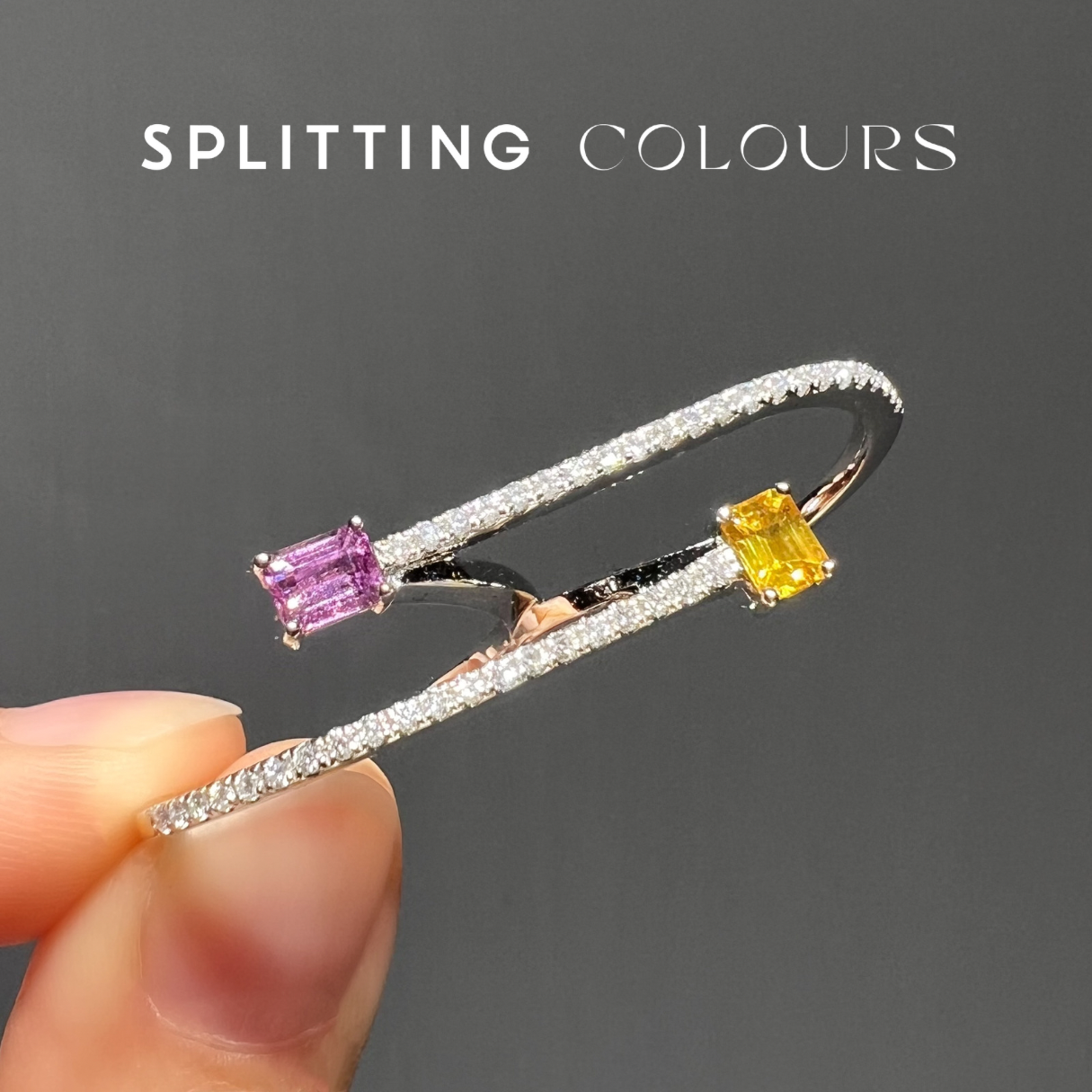 Beyond Tourmalines - Pink & Yellow Sapphire Double Finger Ring