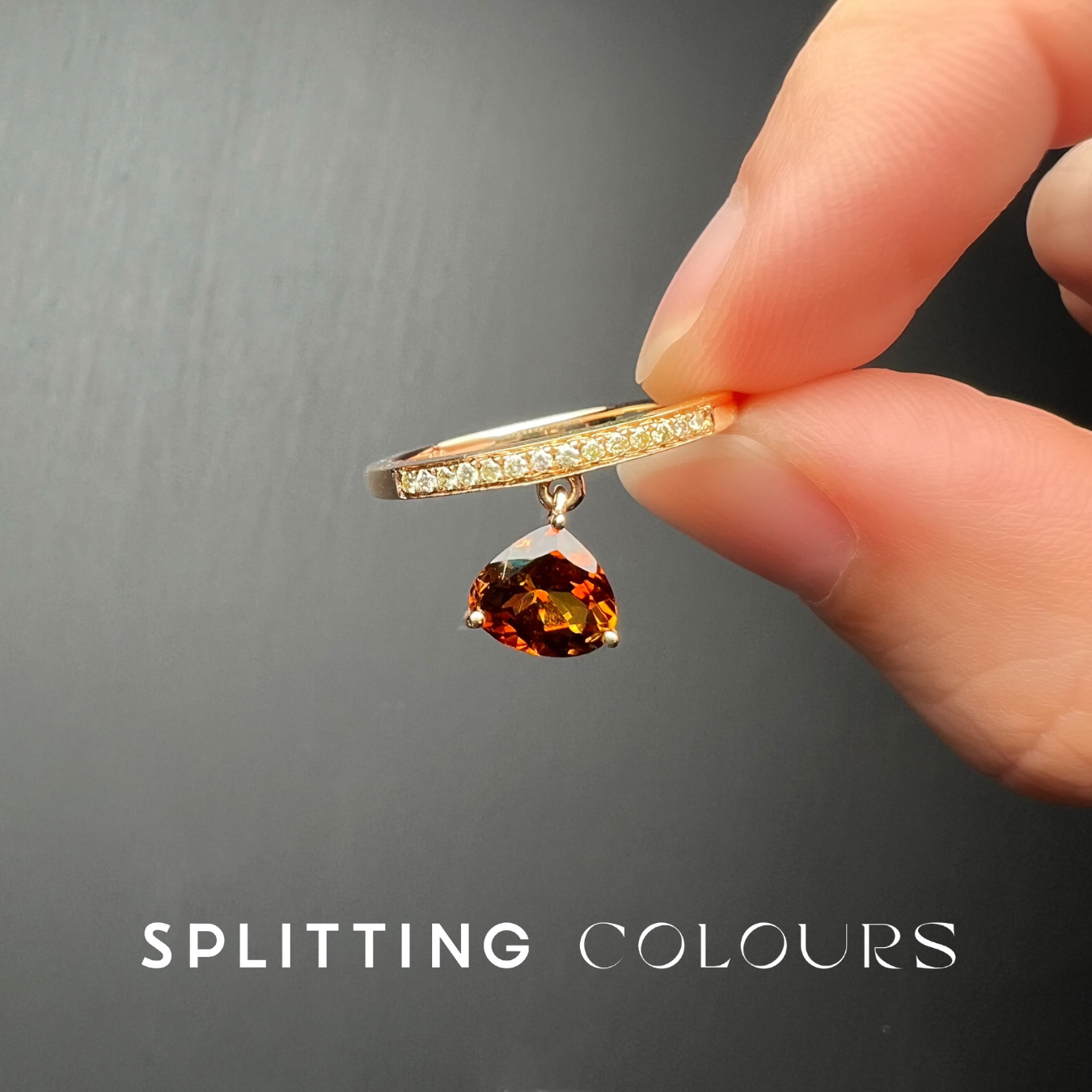 The Mono Dangle Ring - 0.82ct Tangerine Tourmaline