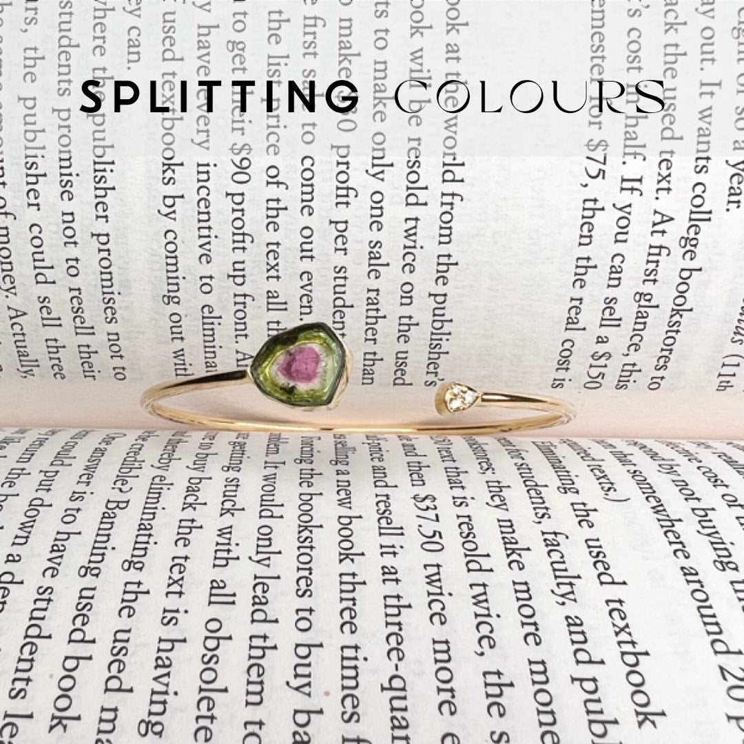 The Slice Cuff Bracelet - 2.63ct Watermelon Tourmaline