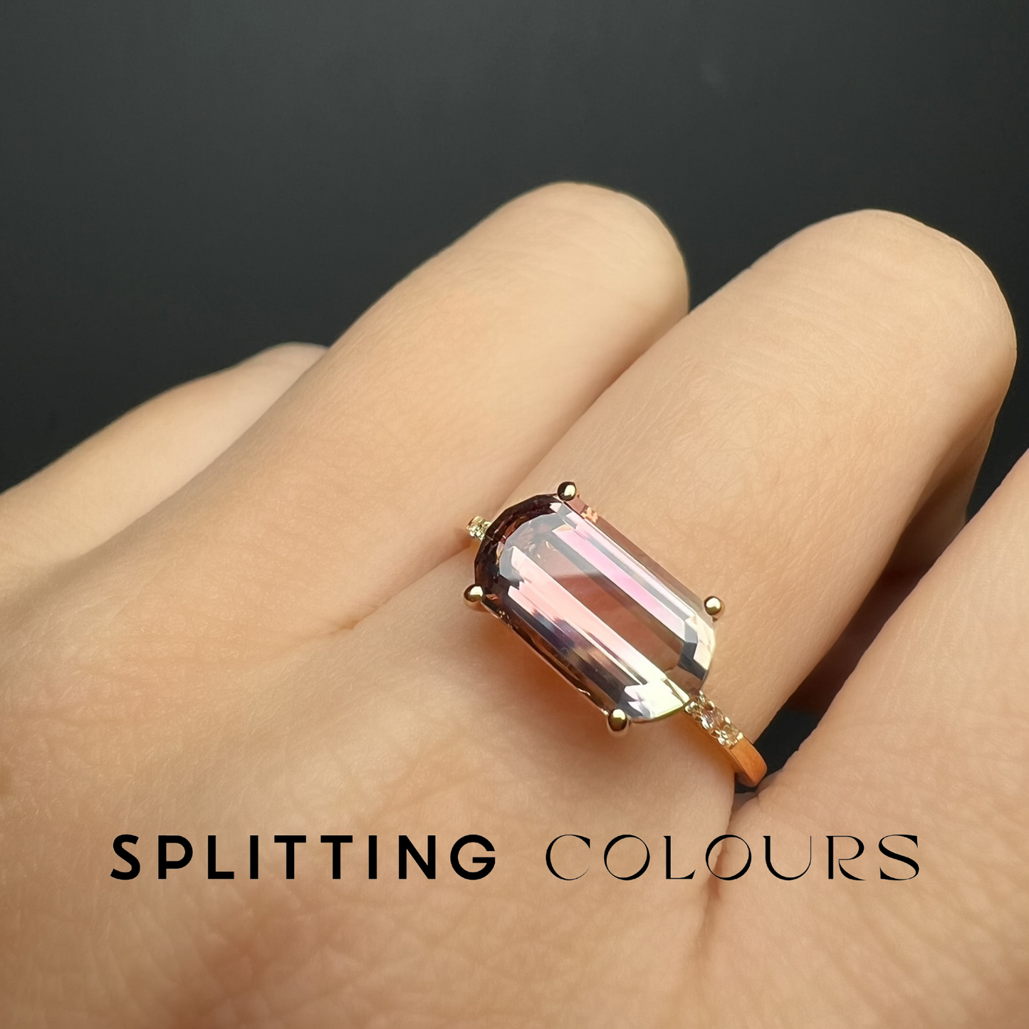 The Fusion Ring - 2.69ct Bluish Pink Gradient Tourmaline