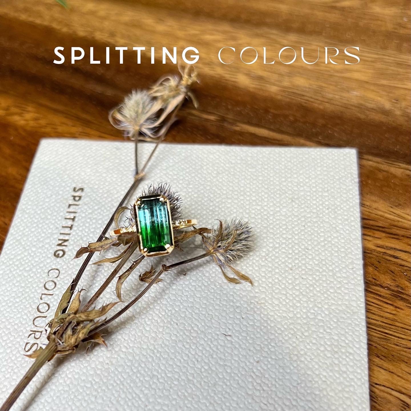 The Fusion Ring - 2.50ct Sky Blue & Forest Green Tourmaline