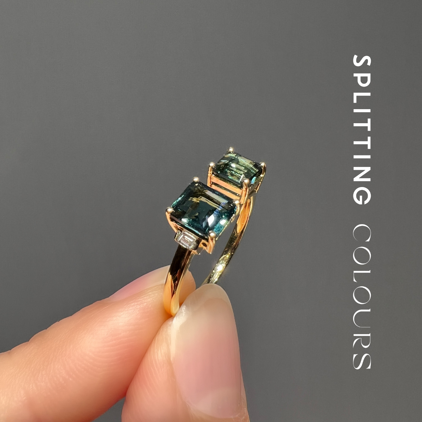 The Satellite Ring – 1.64ct Indicolite Tourmalines