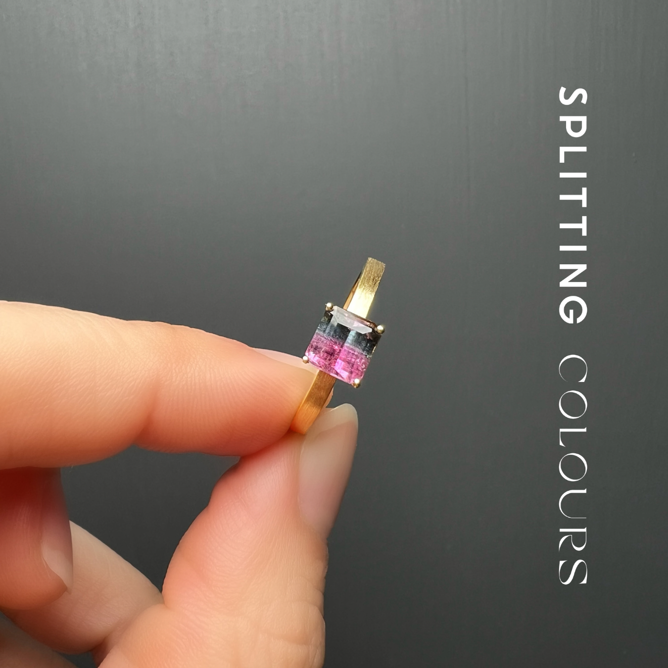 The Classic Ring - 0.79ct Bubblegum Pink & Porpoise Tourmaline