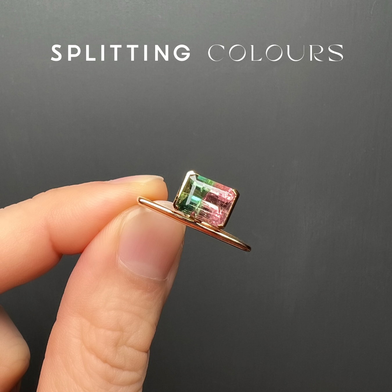 The Flat Corner Ring - 1.49ct Watermelon Tourmaline