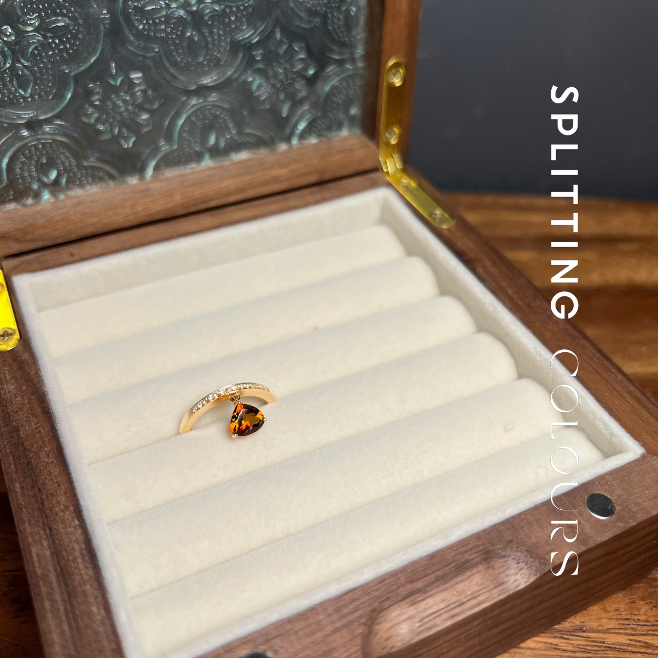 The Mono Dangle Ring - 0.82ct Tangerine Tourmaline