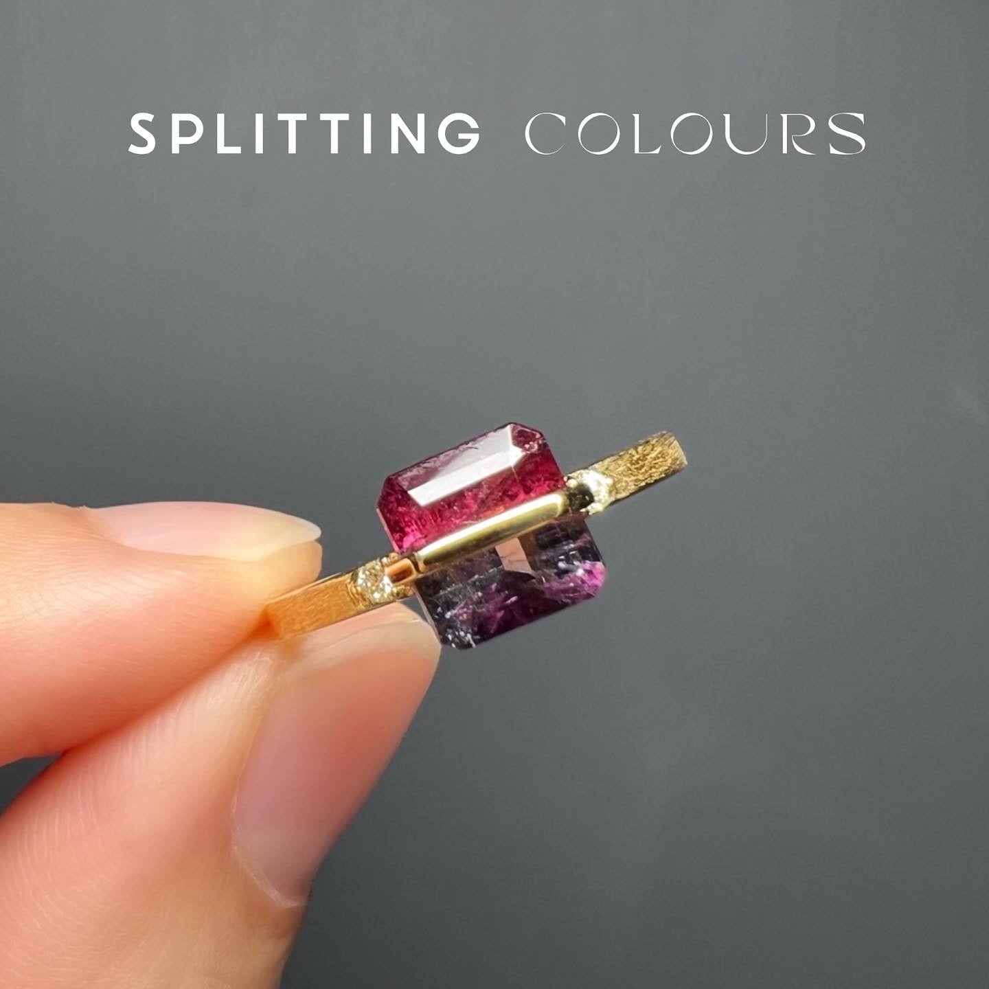The Traverse Ring - 1.56ct Red & Purple Tourmaline