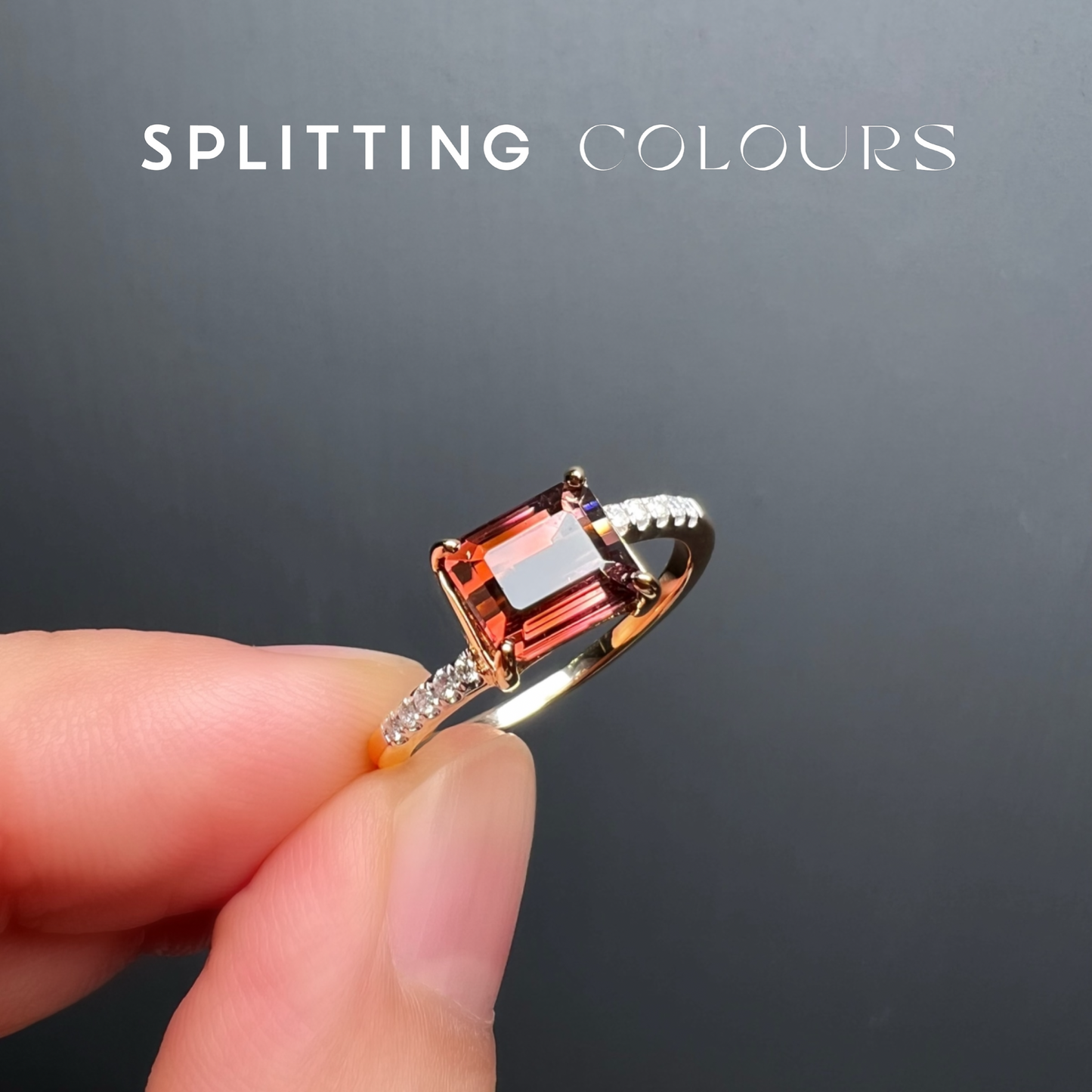 The Fusion Ring - 1.71ct Wine Red Gradient Tourmaline