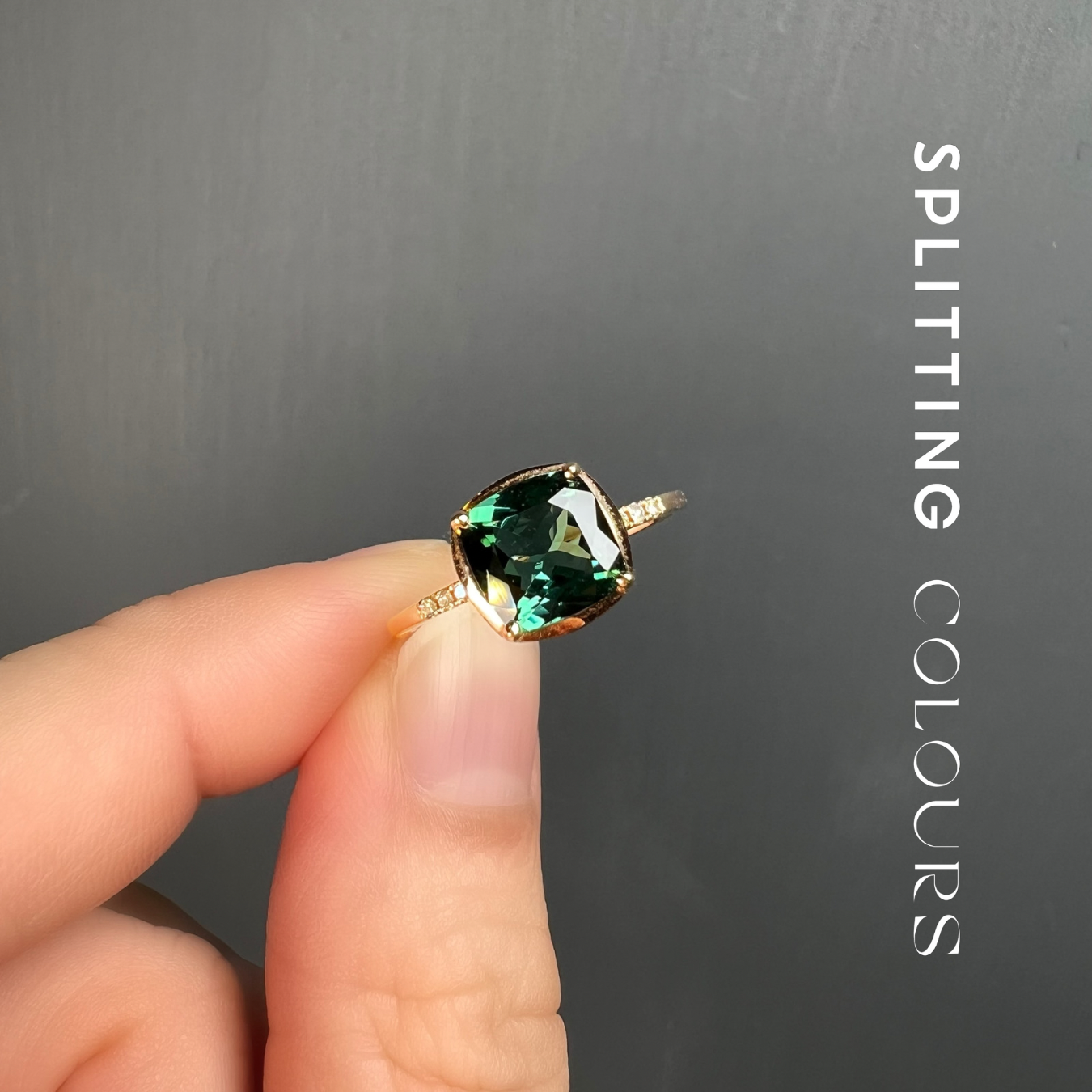 The Mono Stackable Ring - 1.52ct Dark Cyan Tourmaline