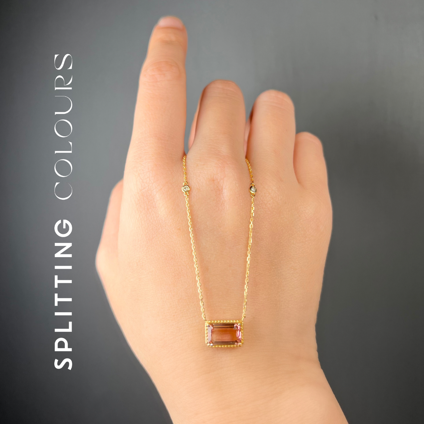 The Fusion Necklace - 2.70ct Primrose Pink Gradient Tourmaline
