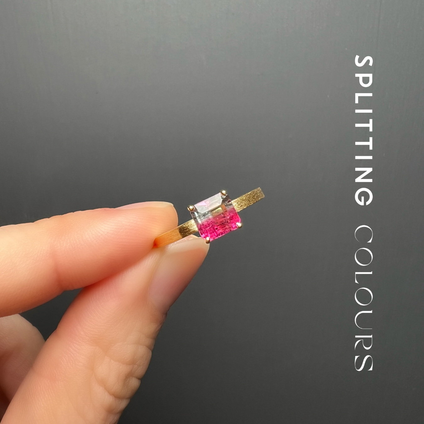 The Classic Ring - 1.08ct Raspberry Pink & Colourless Tourmaline