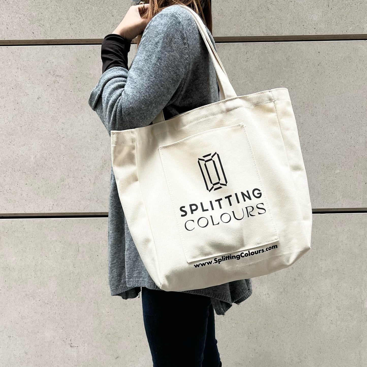 Splitting Colours Logo Canvas Tote Bag