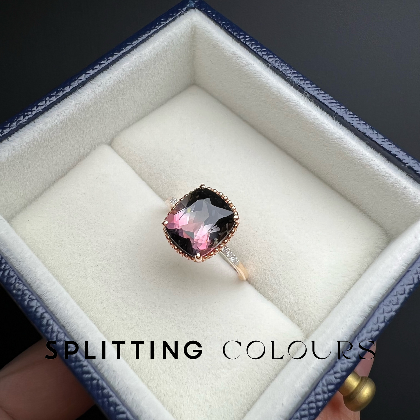 The Fusion Ring - 3.75ct Bubblegum Pink & Light Dusty Purple Tourmaline