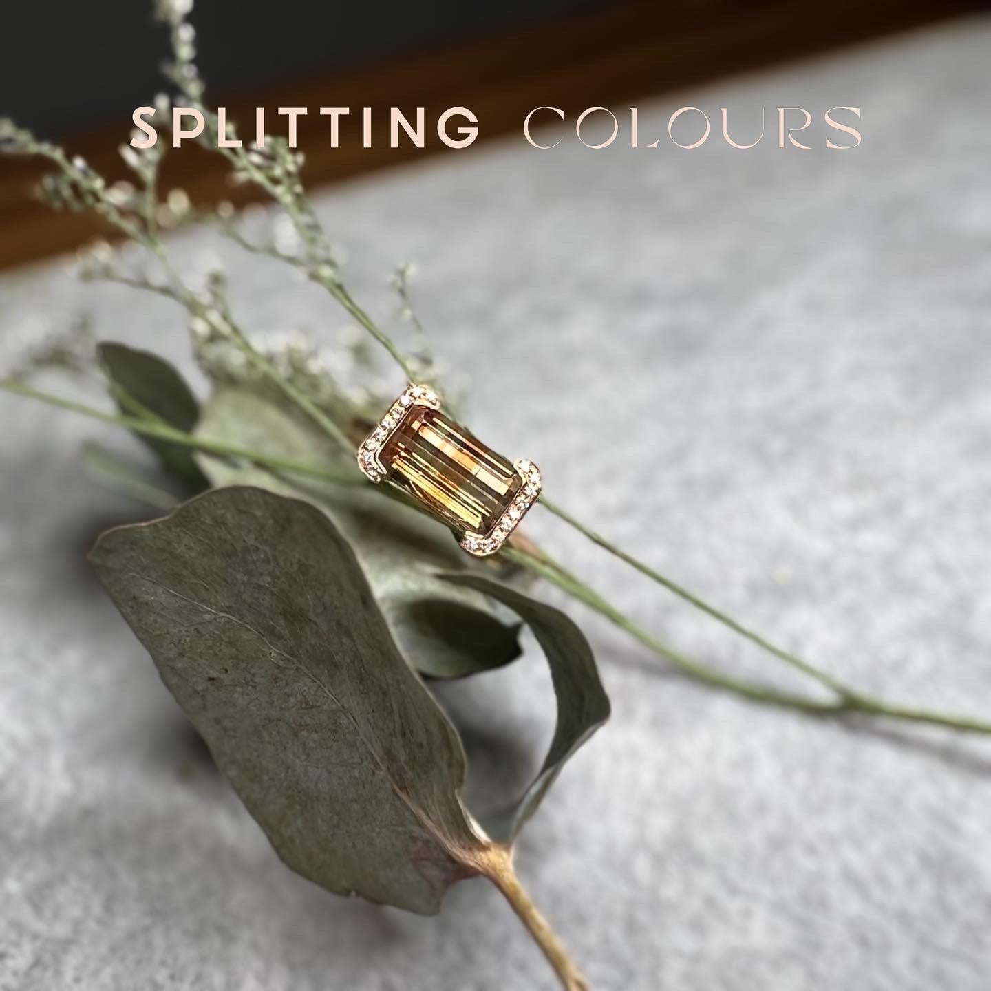 The Bracket Ring - 2.54ct Stripy Brown Tourmaline