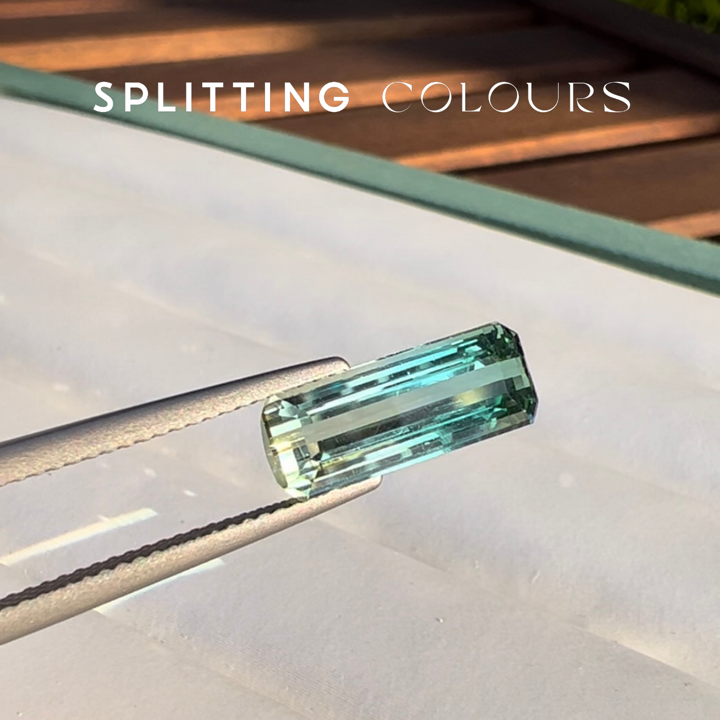 The Block Ring - 3.74ct Aqua & Light Green Tourmaline with Diamonds
