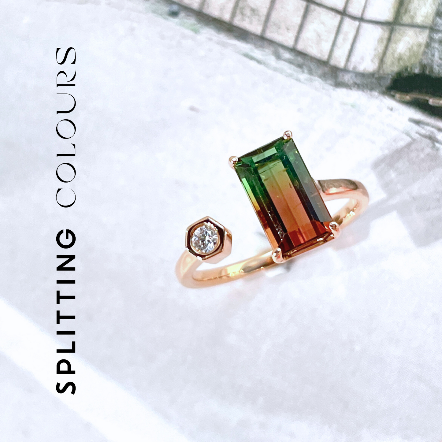 The Satellite Ring – 2.33ct Watermelon Tourmaline