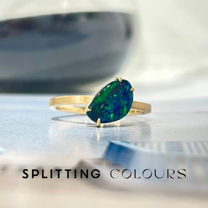 Beyond Tourmalines - 0.78ct Australian Black Opal Ring