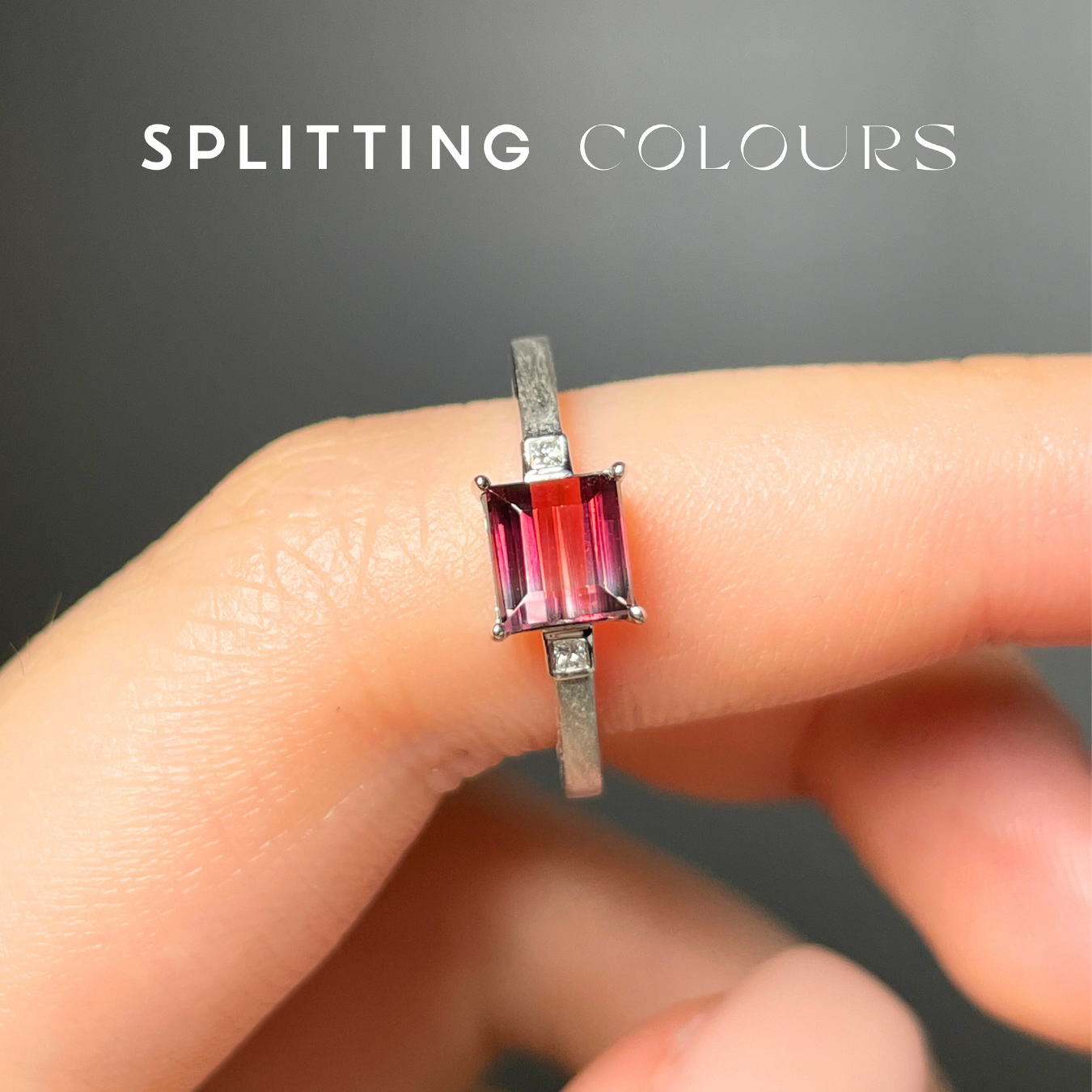 The Classic Ring - 1.00ct Warm Pink Gradient Tourmaline with Diamonds