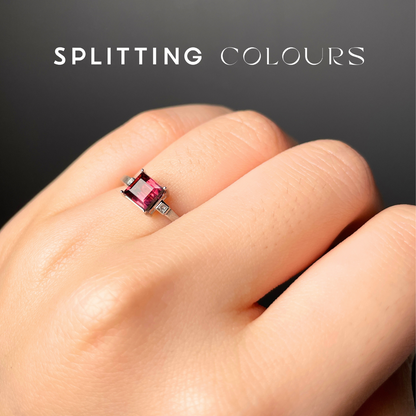 The Classic Ring - 1.00ct Warm Pink Gradient Tourmaline with Diamonds