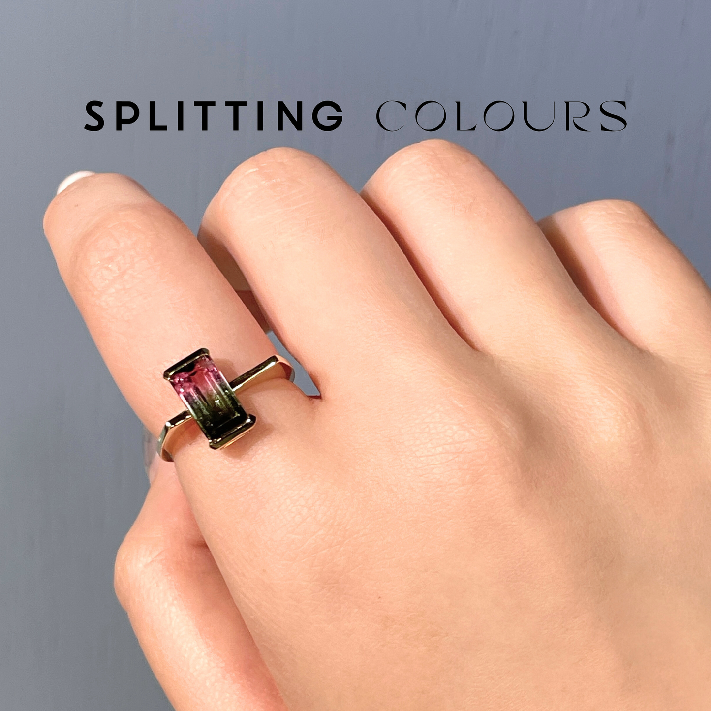 The Flat Corner Ring - 2.22ct Watermelon Tourmaline