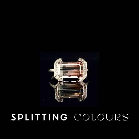 The Bracket Ring - 2.97ct Gradient Misty Rose Tourmaline