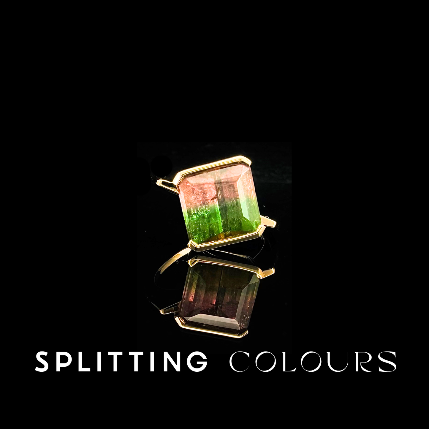 The Flat Corner Ring - 4.28ct Watermelon Tourmaline