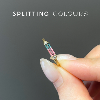 The Classic Ring - 0.23ct Watermelon Tourmaline With Diamonds