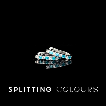 The Mono Earrings - Brazilian Paraiba Hoop Earring with Diamonds