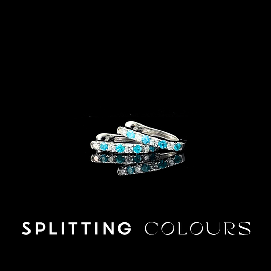 The Mono Earrings - Brazilian Paraiba Hoop Earring with Diamonds