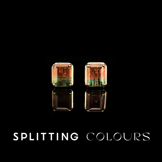The Fusion Earrings - 2.74ct Watermelon Tourmaline