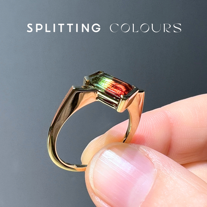 The Flat Corner Ring - 1.88ct Watermelon Tourmaline