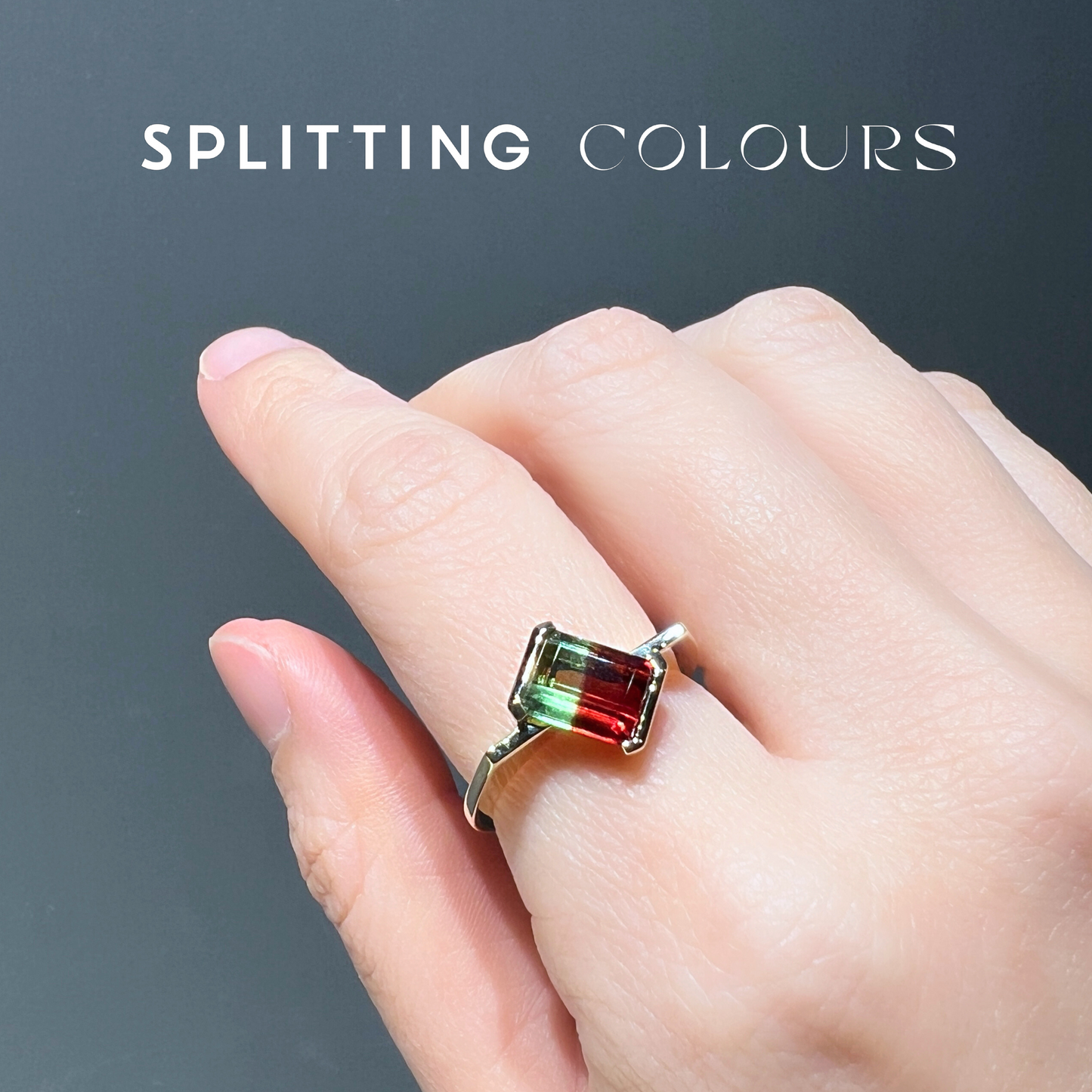 The Flat Corner Ring - 1.88ct Watermelon Tourmaline