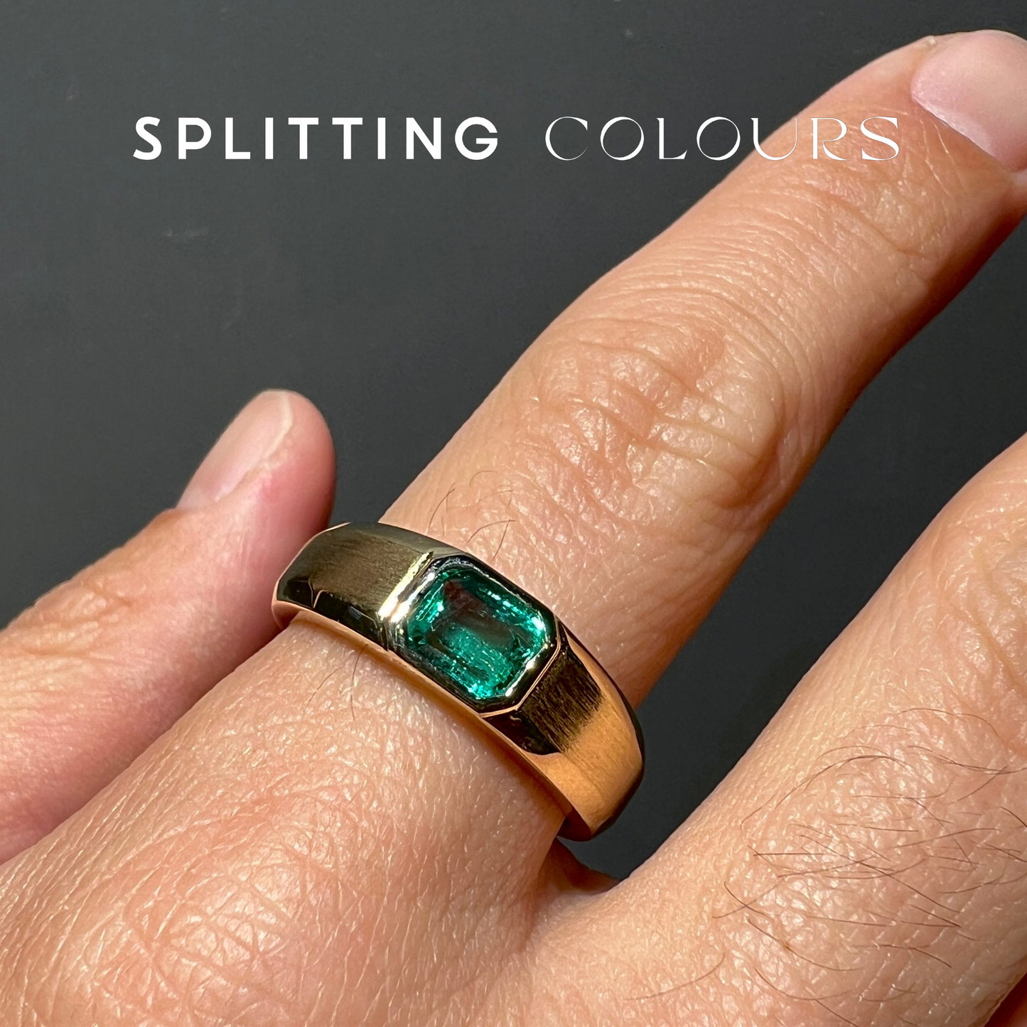 Beyond Tourmalines - 0.93ct Emerald Men's Ring