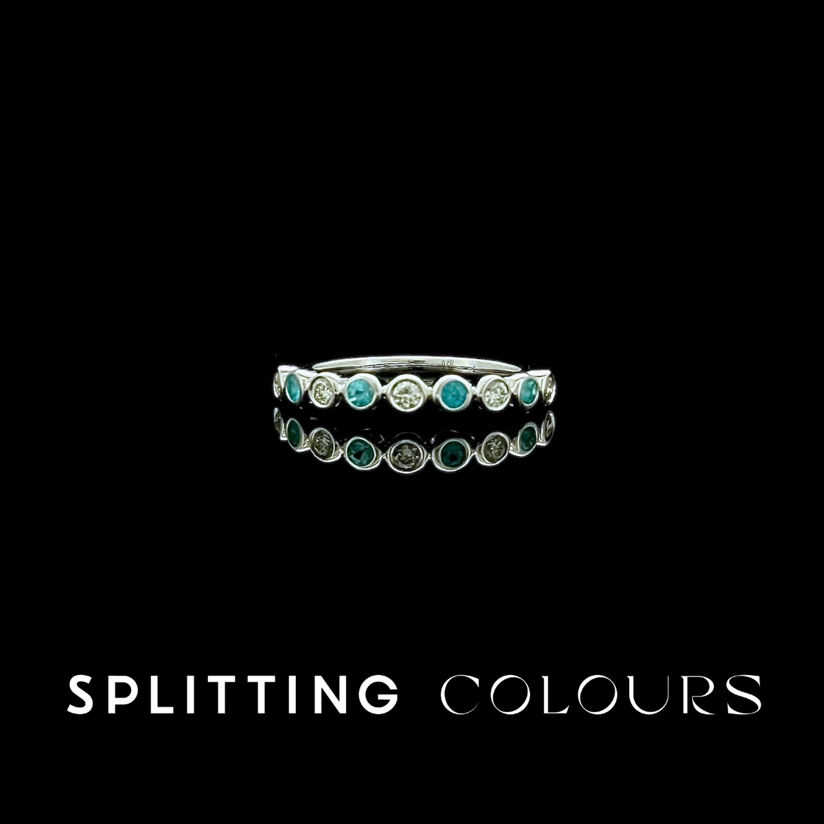 The Mono Ring - Brazilian Paraiba Half Eternity Ring 'Bubbles' with Diamonds