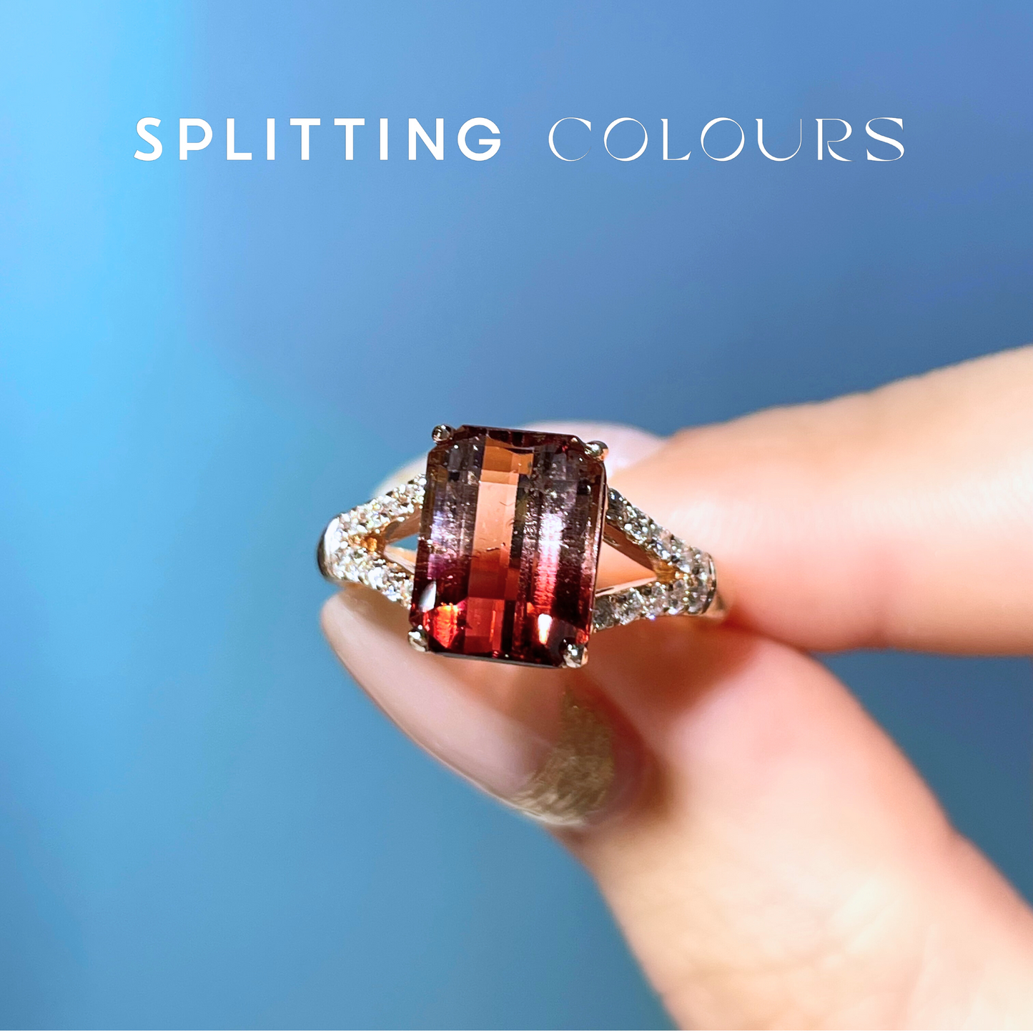 The Fusion Ring - 3.33ct Rose Vale Gradient Tourmaline with Diamonds