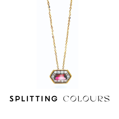 The Fusion Pendant - 0.37ct Pink Gradient Tourmaline with Diamonds