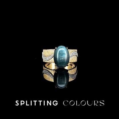 The Mono Ring - 5.39ct Indicolite Cat's Eye Tourmaline